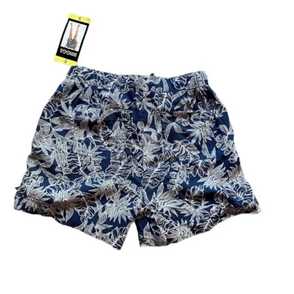 Briggs Navy Floral Print Linen Blend Women's Shorts size 6 - Picture 3 of 6